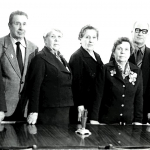 Группа ветеранов войны и труда Министерства просвещения КАССР. 8 мая 1985г. Третья справа П.В. Барская