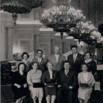 И.С. Беляев (во втором ряду, в центре) среди  делегатов Всероссийского съезда учителей. Москва,  Кремль, Георгиевский зал, июль 1960г.