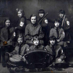 Участники пионерской живой газеты «Барабан». Петрозаводск 1929г